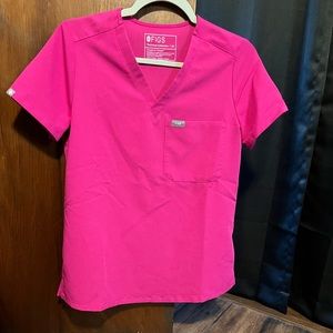 Figs Catarina Scrub Top - Raspberry Sorbet